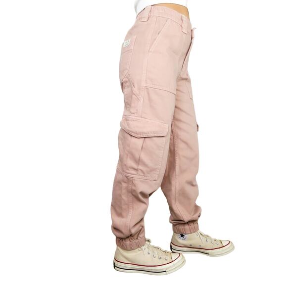 BDG Urban Outfitters Pink Denim Baggy Cargo Jogger Pants Size 27 - Picture 7 of 11